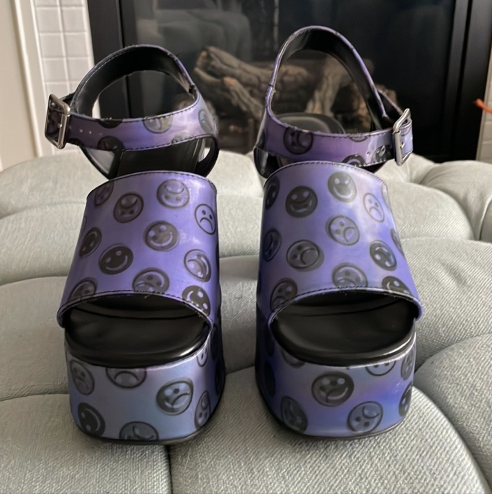 Dolls Kill Horoscopez Mind Games Happy/Sad Lenticular Chunky/Platform Heels